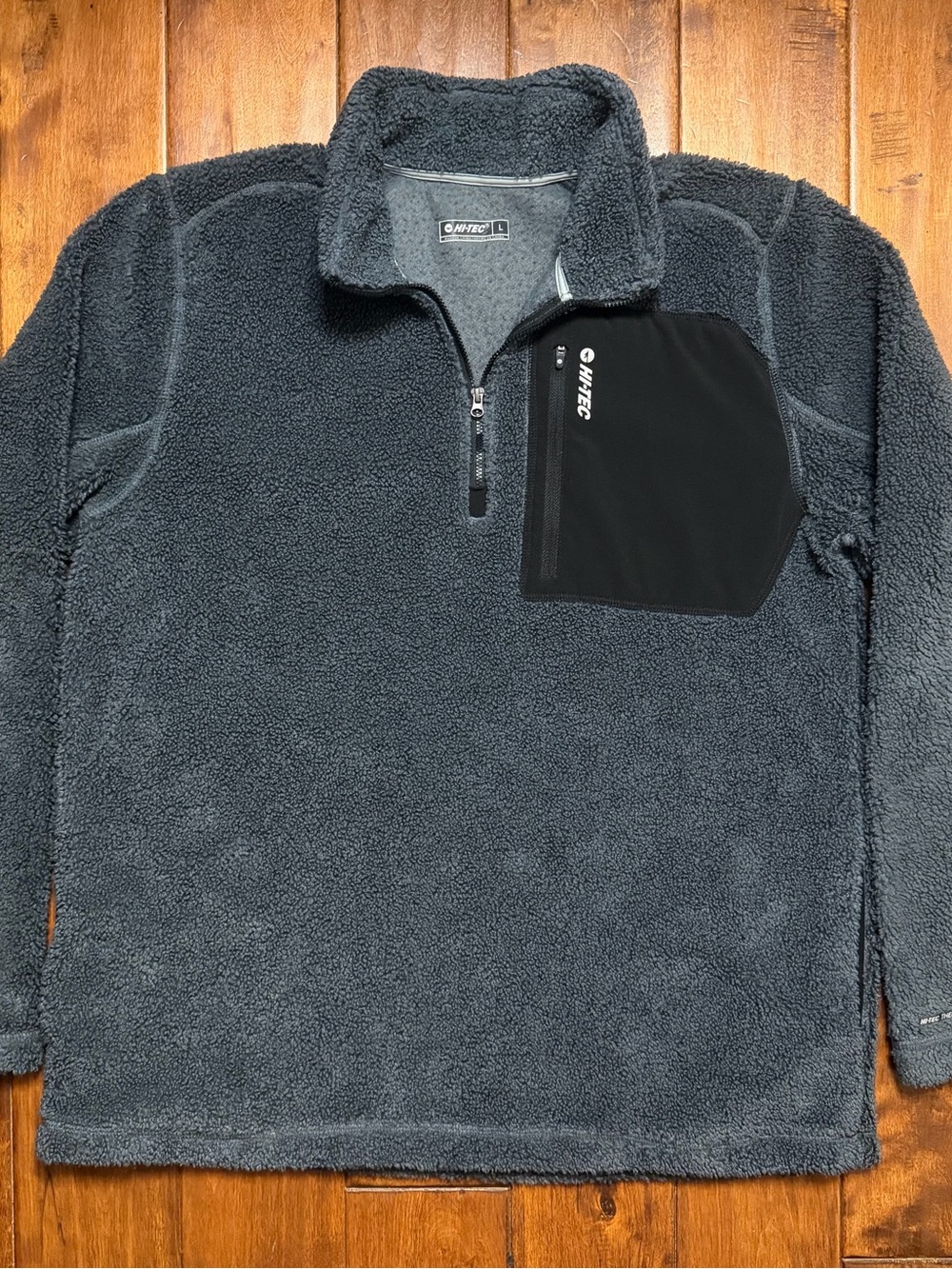 Hi-Tec Dark Gray Fleece Half-Zip Sweater with Black Chest Pocket